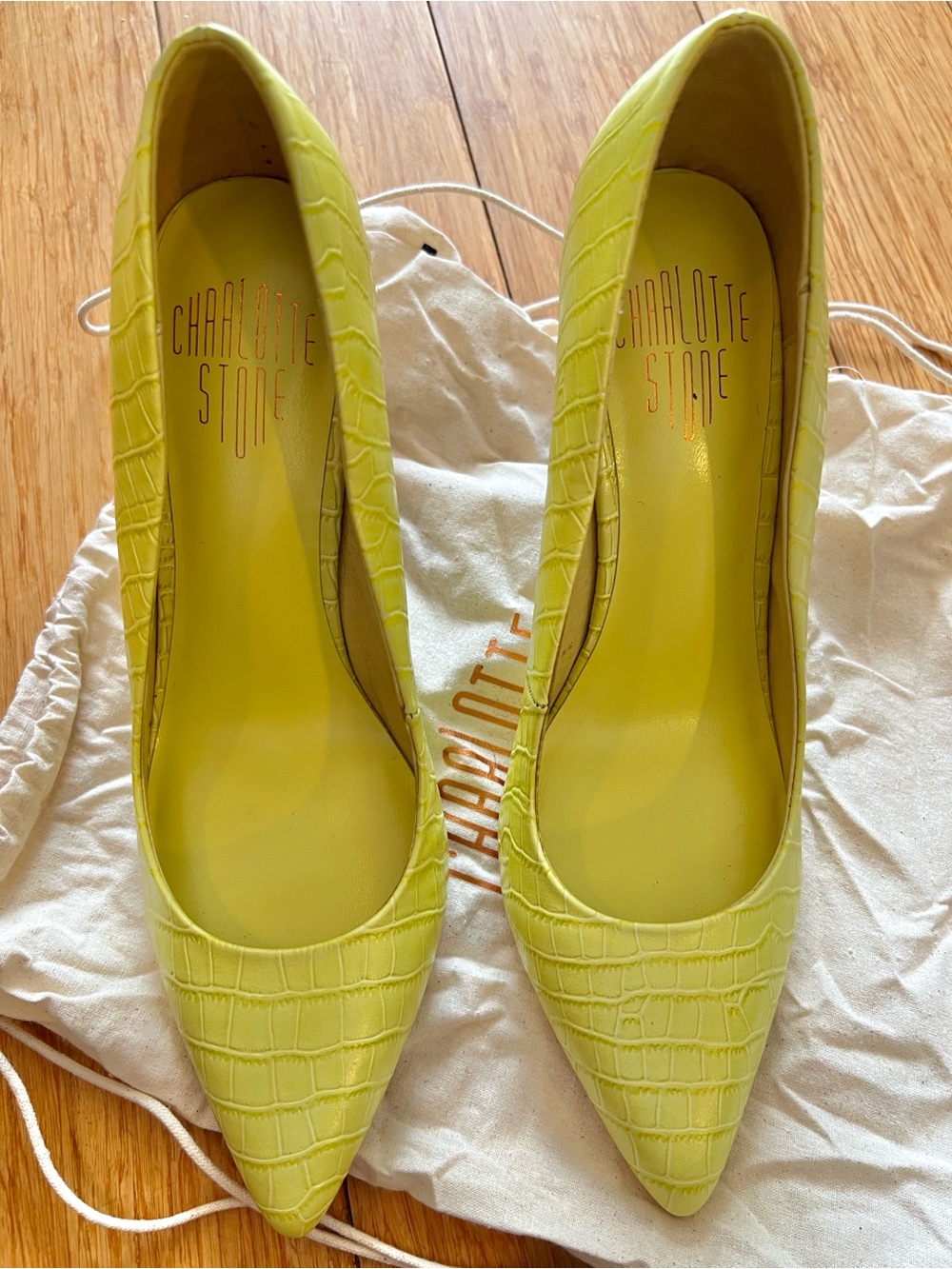 NWOT Charlotte Stone Baughn in Acid Yellow - Picture 2 of 5